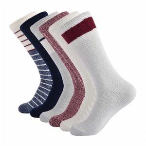 NWT 6 Pair Lucky Brand Ladies' Super Soft Boot Sock:  Blue, Red, Grey & Beige